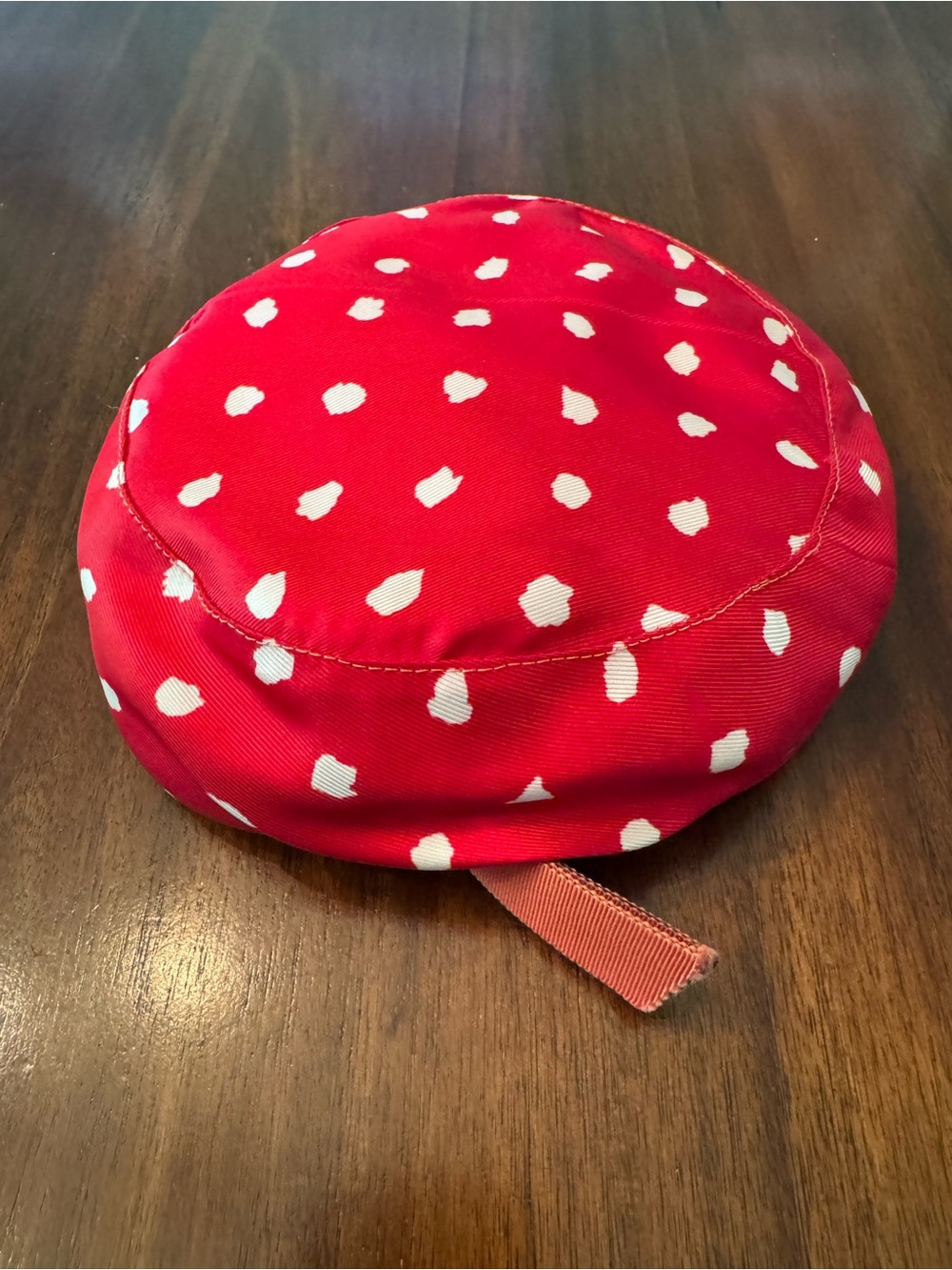 Vintage 1960s Red Polka Dot Structured Pillbox Fascinator Hat